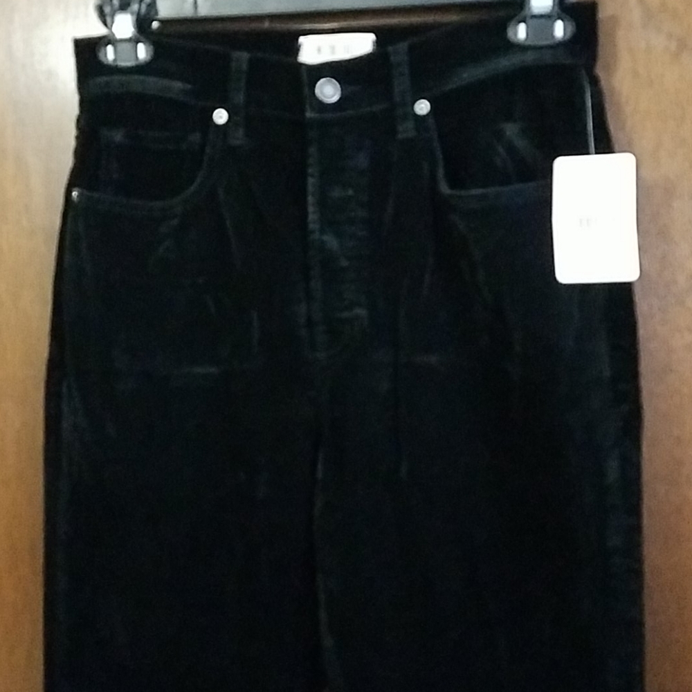 NWT Free People Black Velour Pant (28, 29) - Picture 2 of 6
